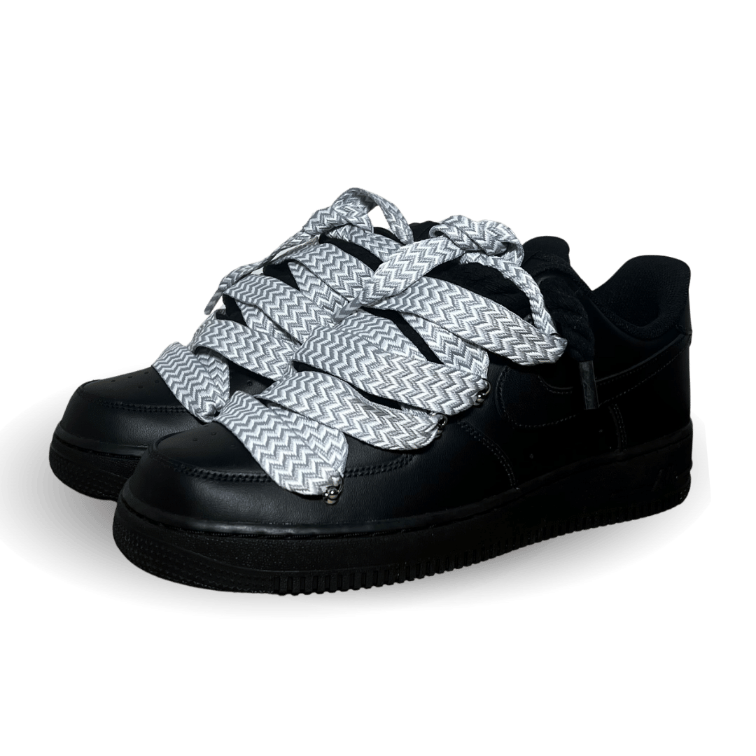 Nike Air Force 1 Black Lanvin Rope Lace Grey Csanadsoles