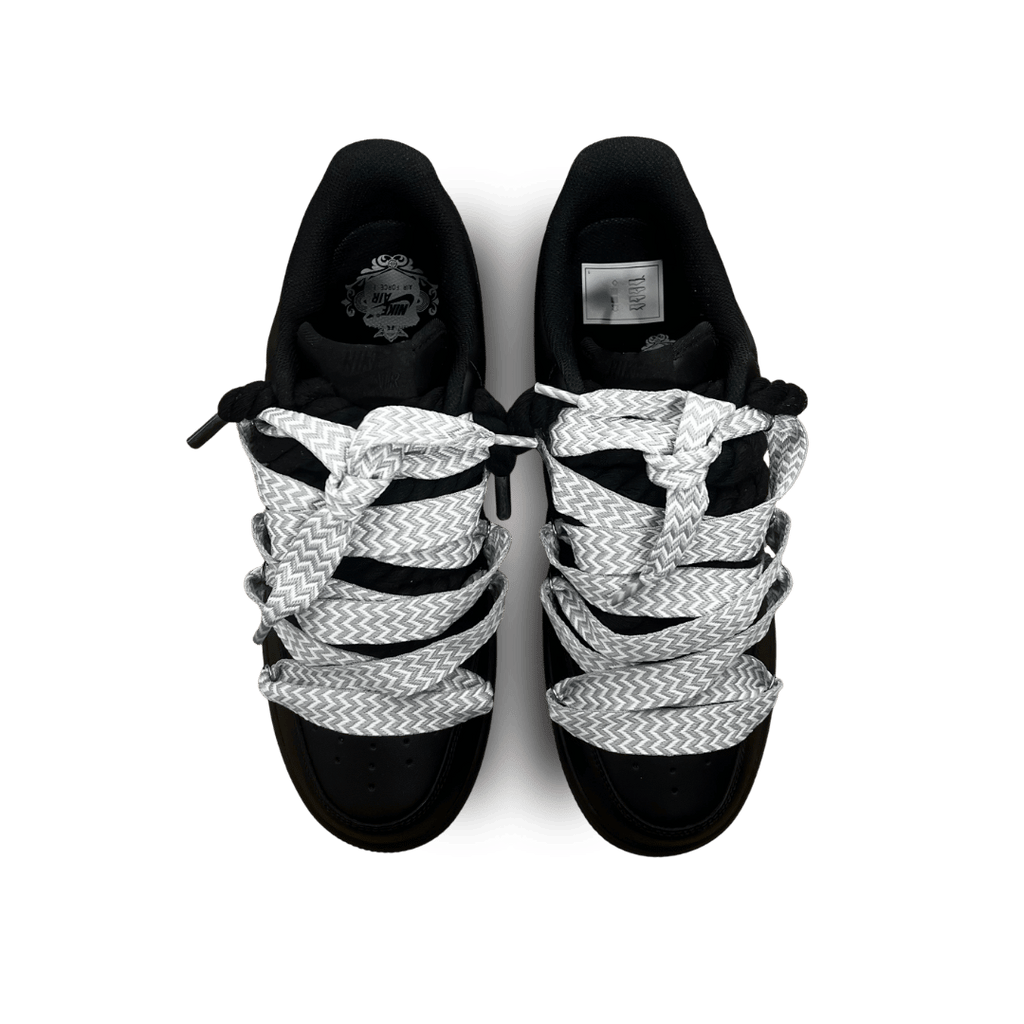 Nike Air Force 1 Black Lanvin Rope Lace Grey felülnézet