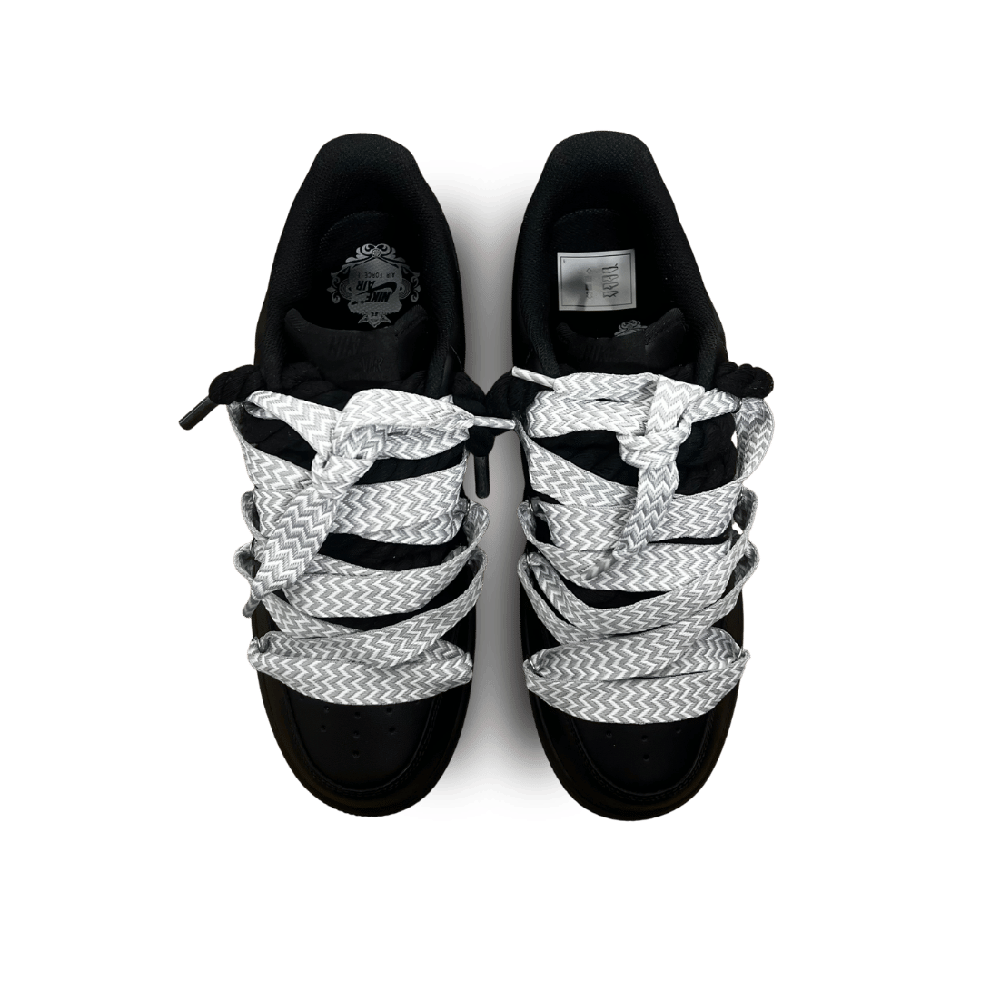 Nike Air Force 1 Black Lanvin Rope Lace Grey felülnézet
