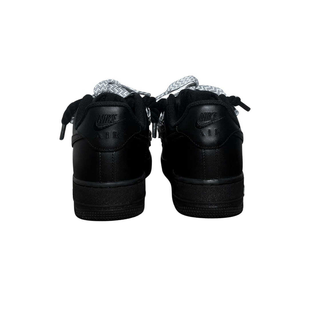 Nike Air Force 1 Black Lanvin Rope Lace Grey hátulnézet