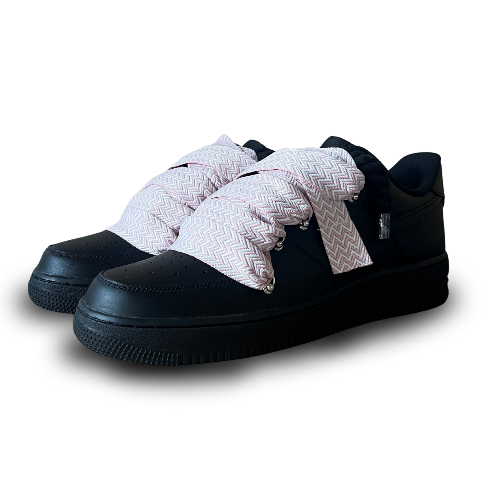 Nike Air Force 1 Black Lanvin Rope Lace Pink Csanadsoles