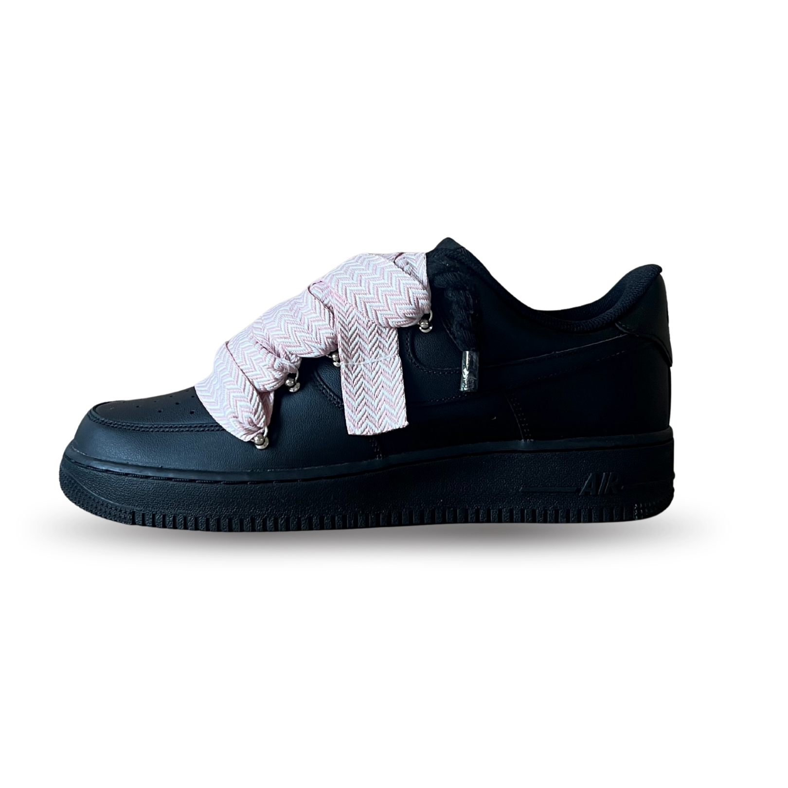 Nike Air Force 1 Black Lanvin Rope Lace Pink Oldalnézet