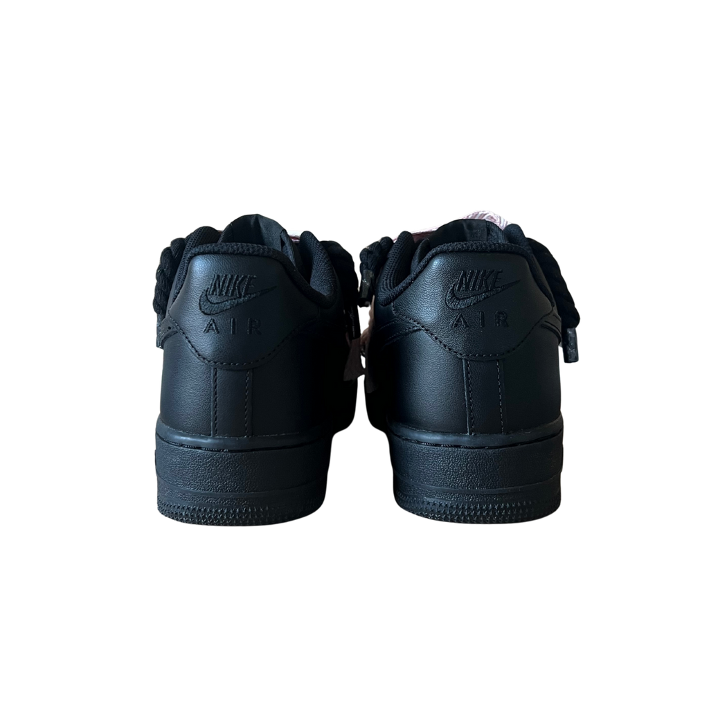 Nike Air Force 1 Black Lanvin Rope Lace Pink Hátulnézet