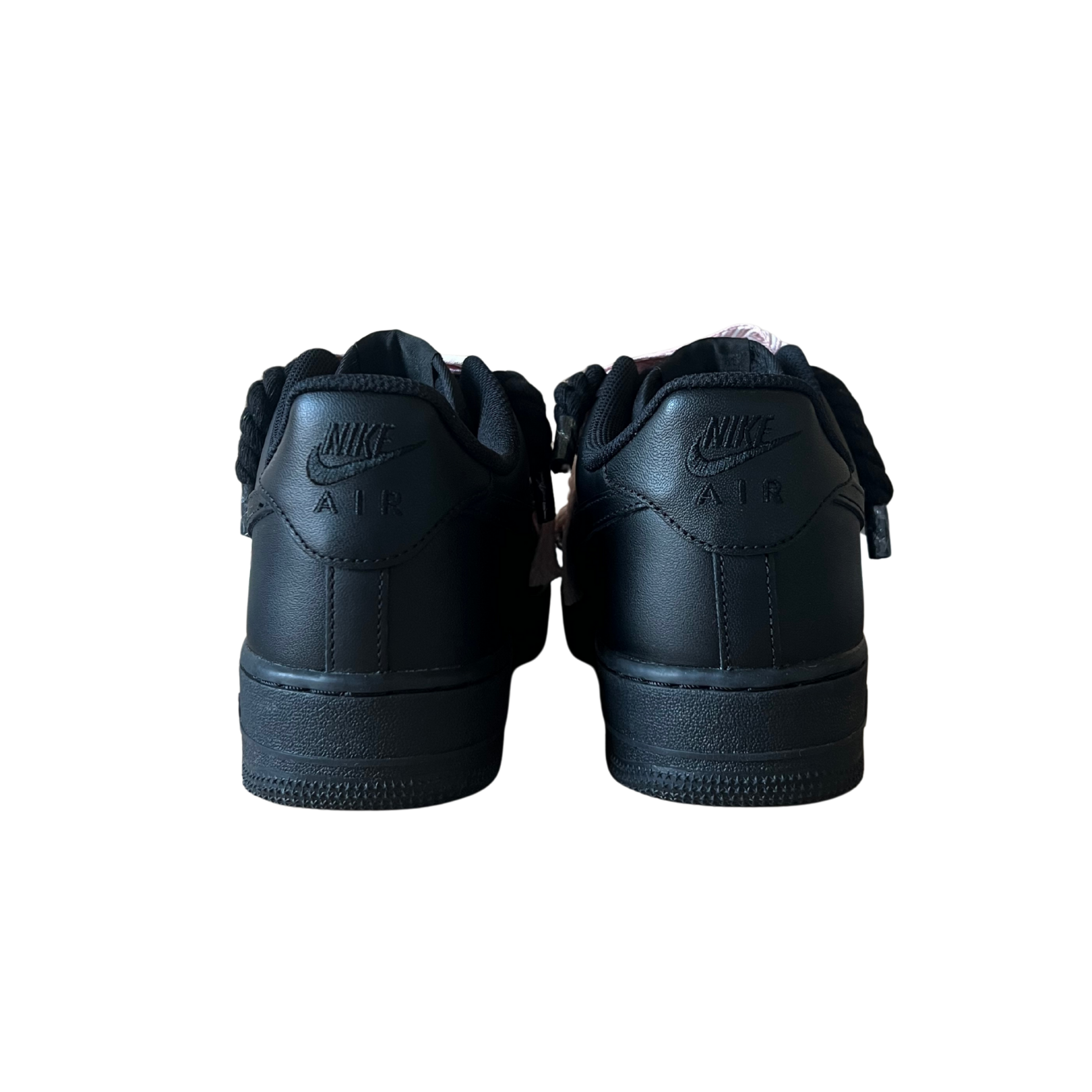 Nike Air Force 1 Black Lanvin Rope Lace Pink Hátulnézet