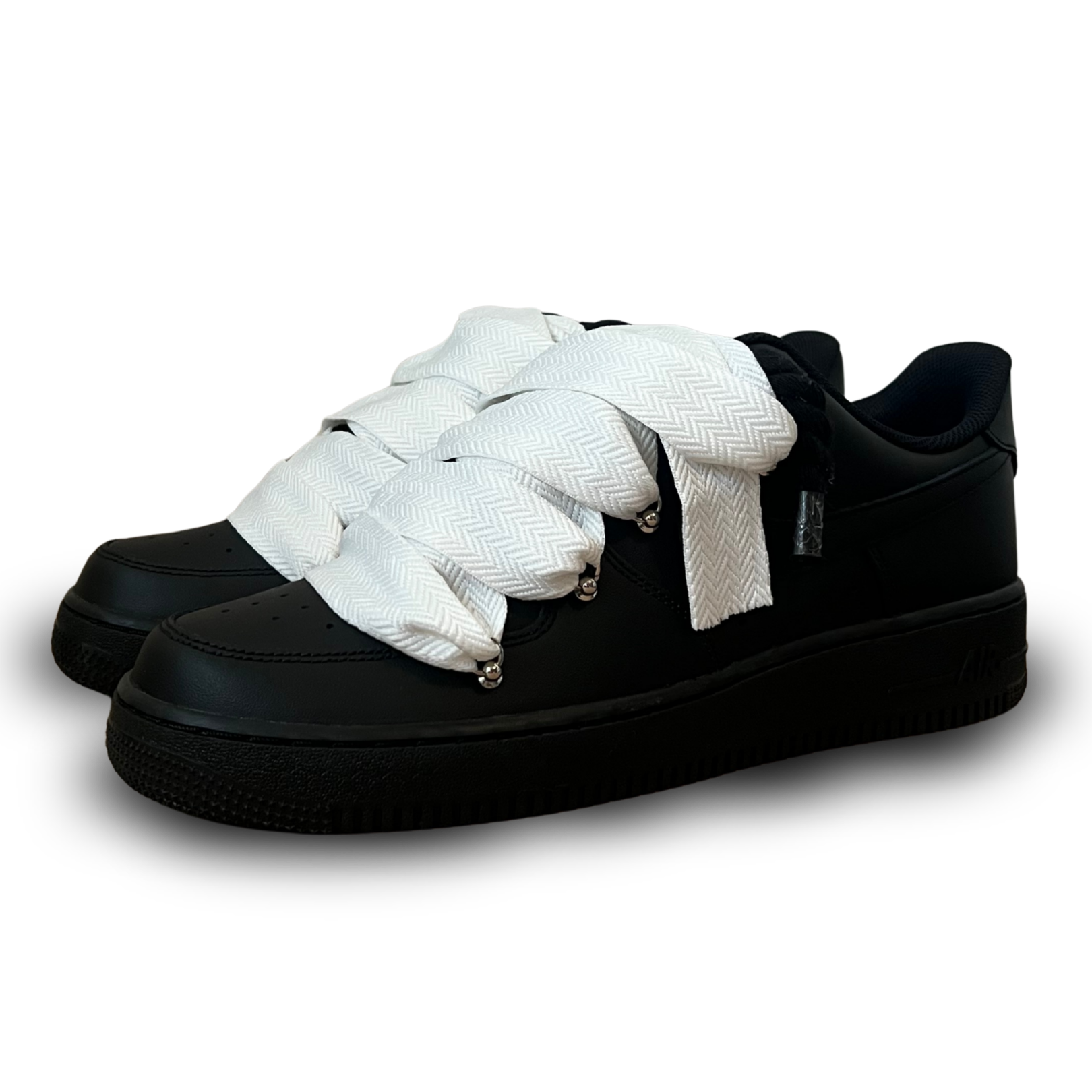 Nike Air Force 1 Black Lanvin Rope Lace White Csanadsoles