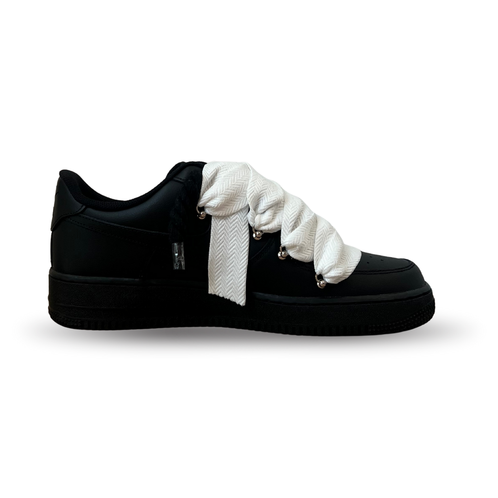 Nike Air Force 1 Black Lanvin Rope Lace White Belső oldalnézet