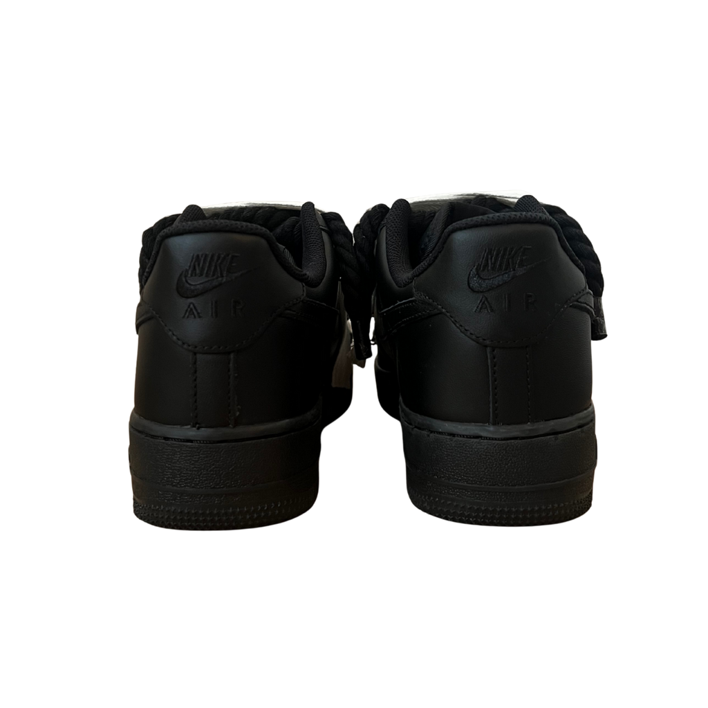 Nike Air Force 1 Black Lanvin Rope Lace White Hátulnézet