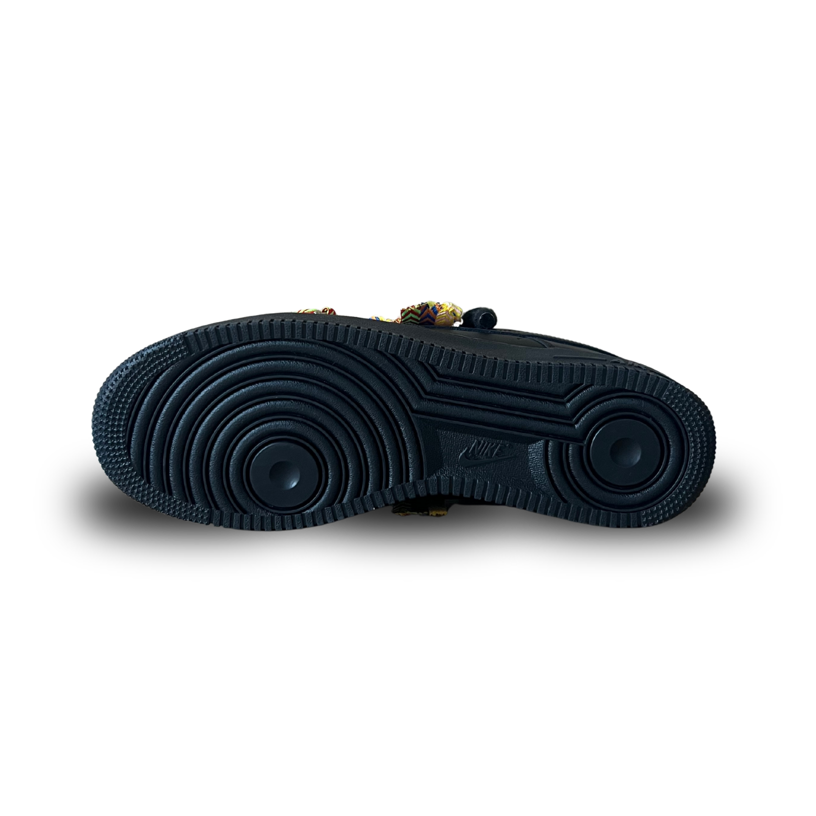 Nike Air Force 1 Black Lanvin Rope Lace Yellow Blue Talp