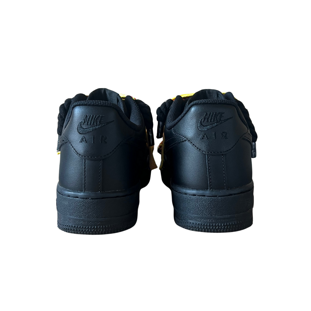 Nike Air Force 1 Black Lanvin Rope Lace Yellow Blue Hátulnézet
