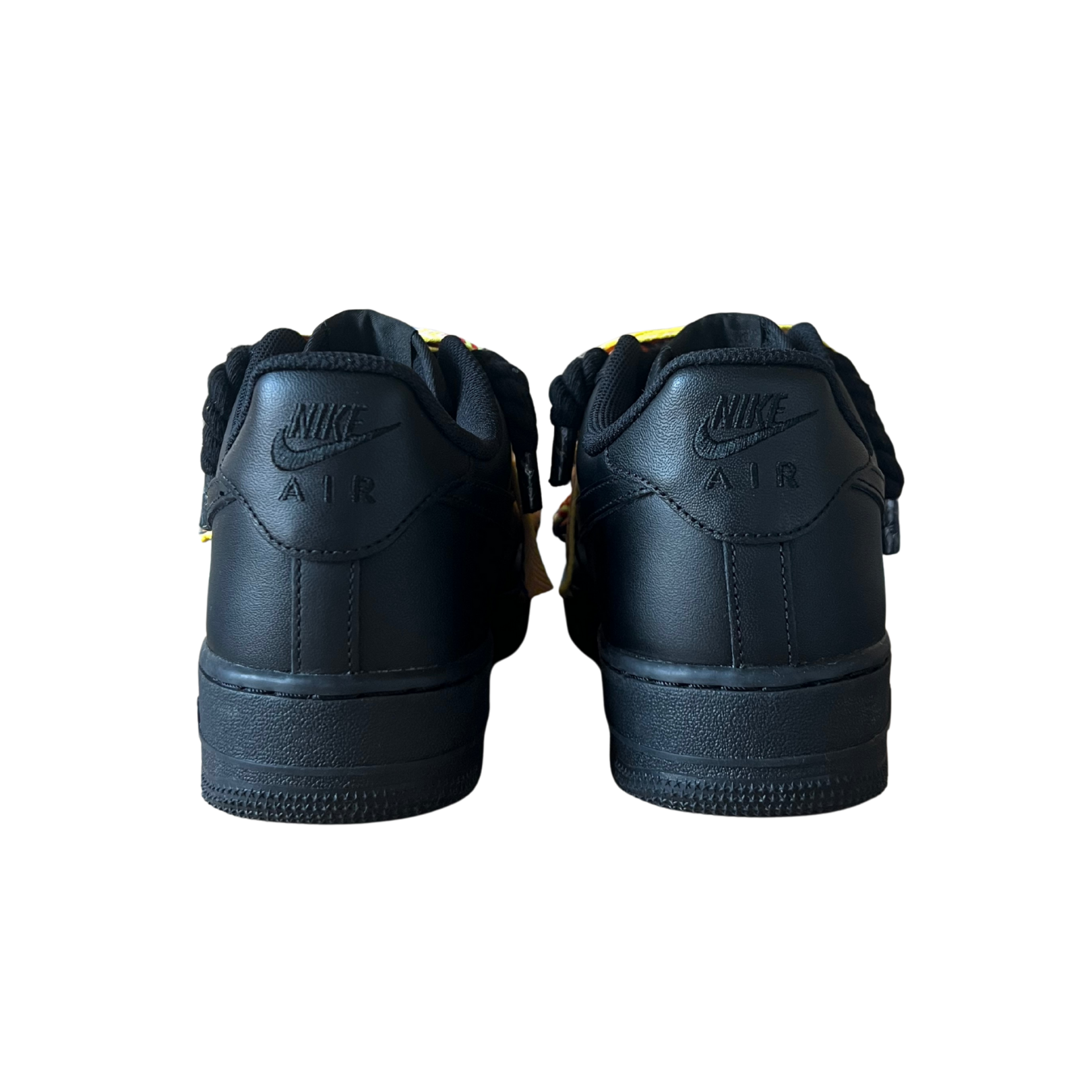Nike Air Force 1 Black Lanvin Rope Lace Yellow Blue Hátulnézet