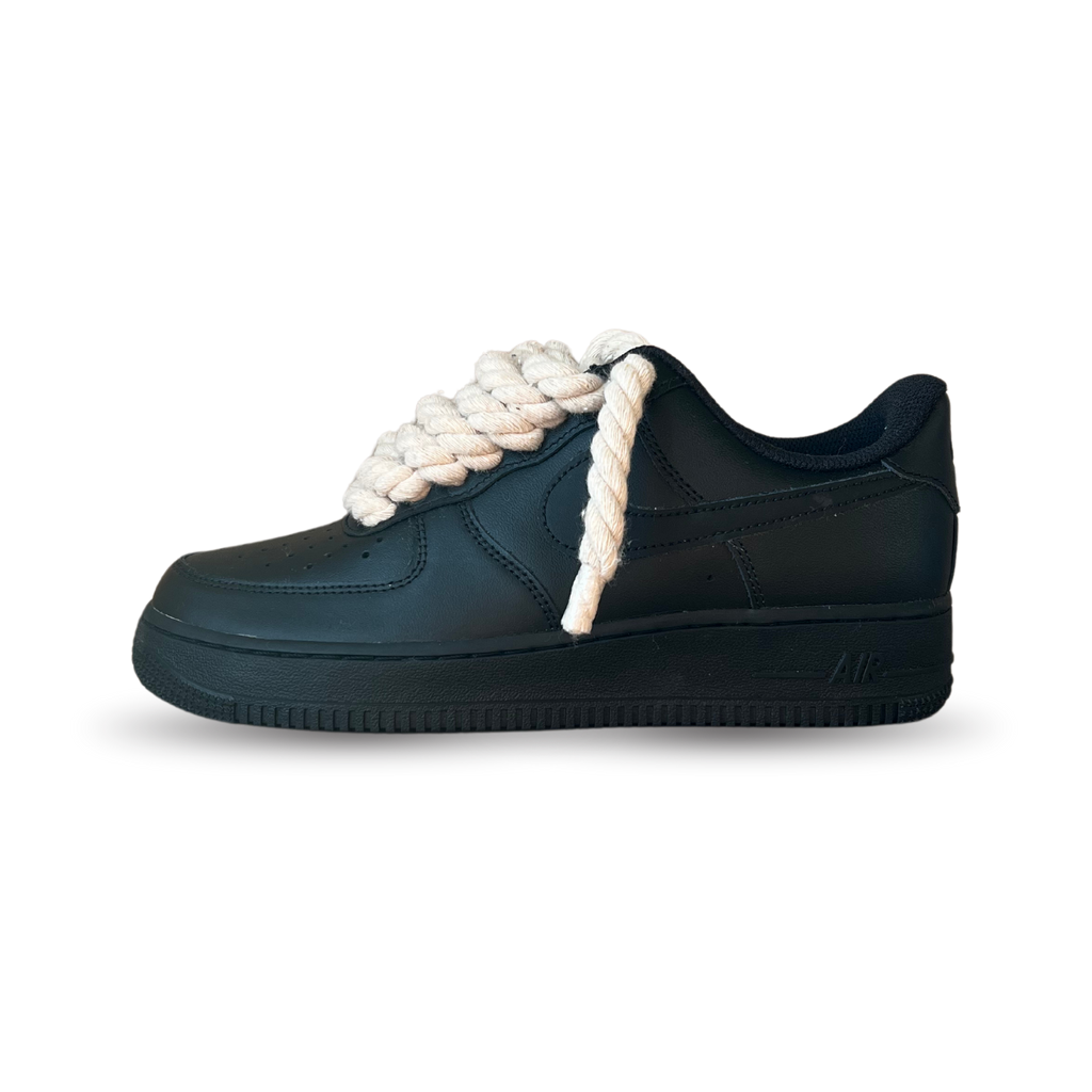 Nike Air Force 1 Black Rope Lace Beige Oldalnézet