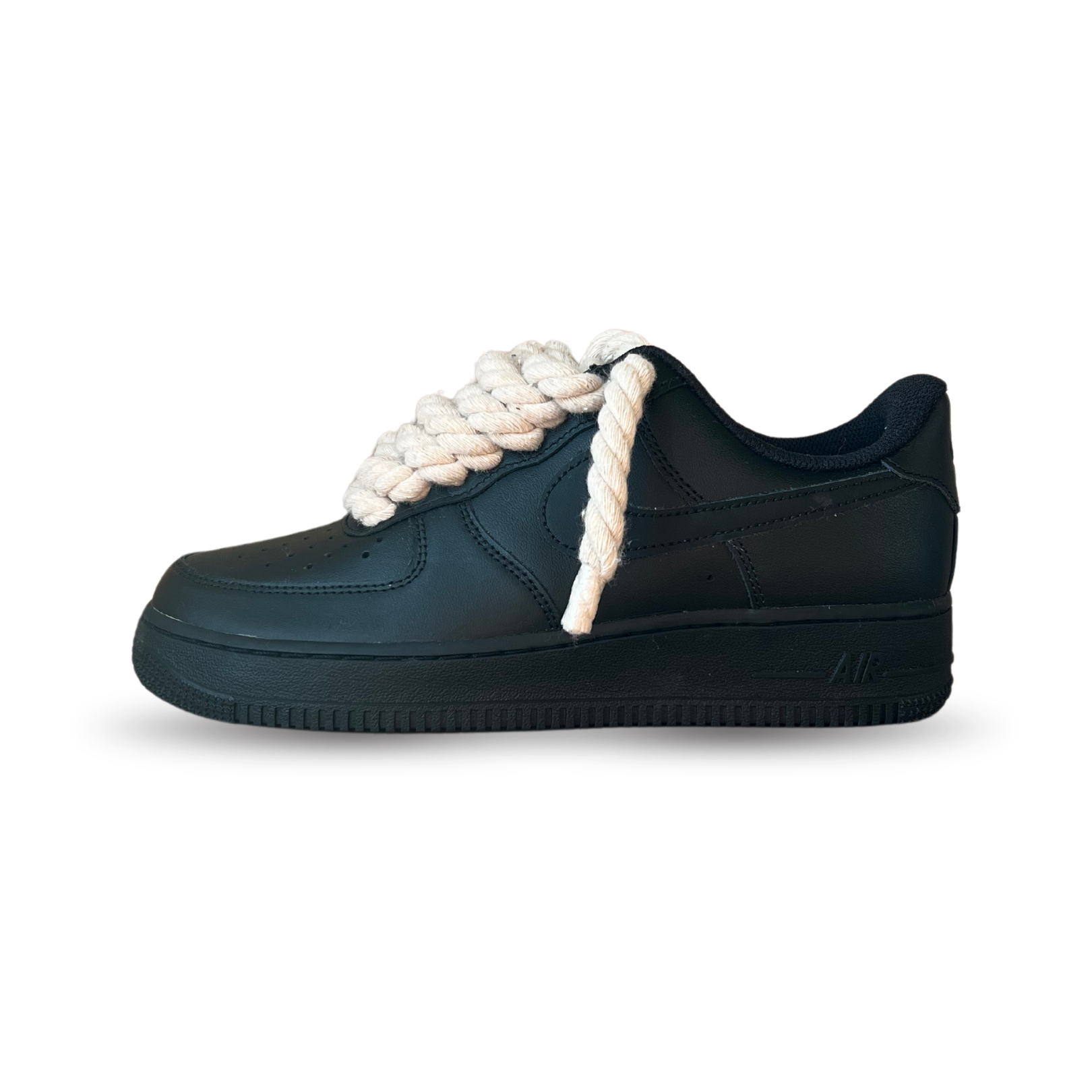 Nike Air Force 1 Black Rope Lace Beige Oldalnézet