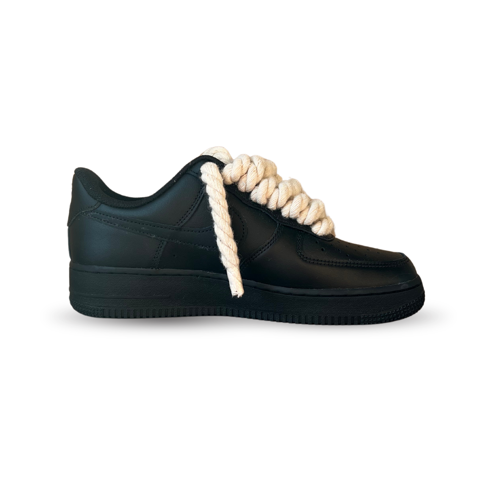 Nike Air Force 1 Black Rope Lace Beige Belső oldalnézet