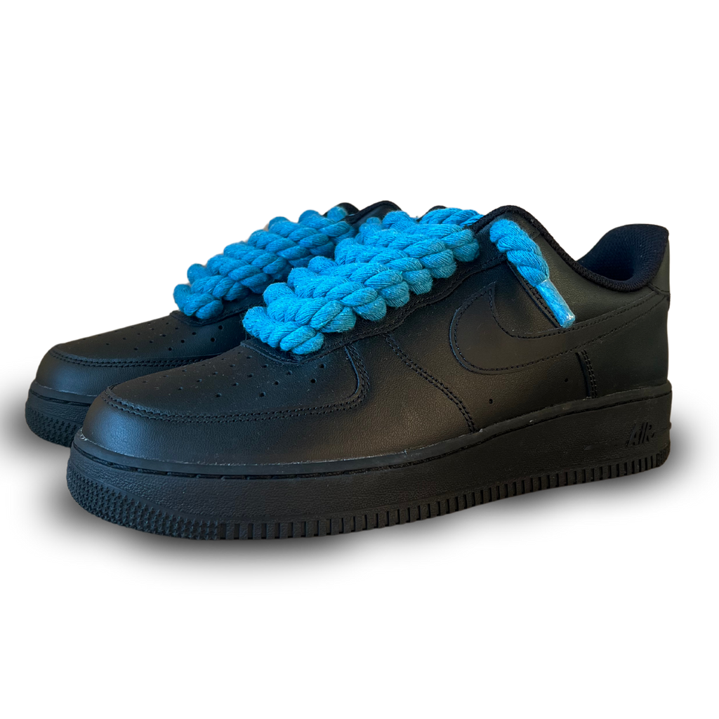 Nike Air Force 1 Black Rope Lace Blue Csanadsoles