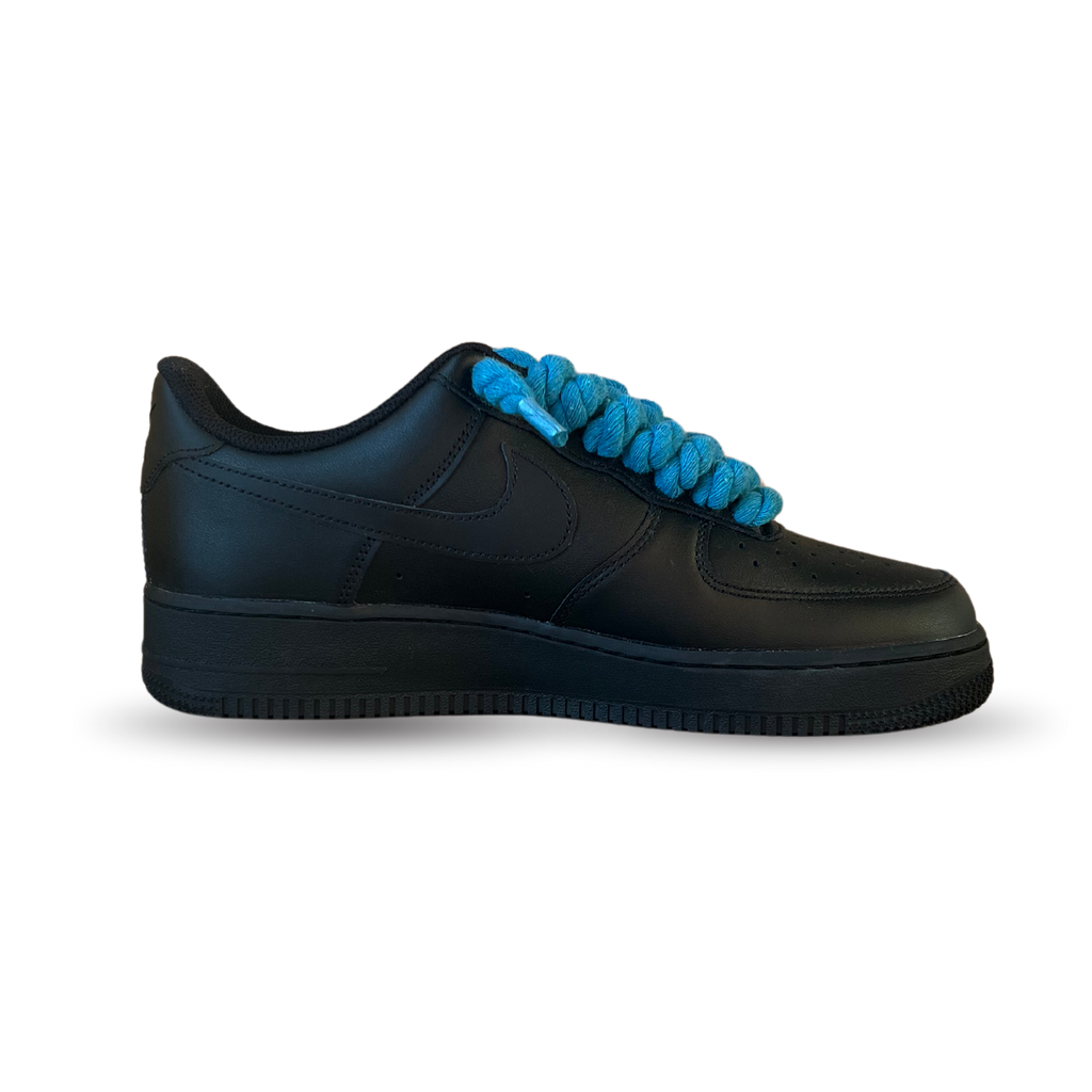 Nike Air Force 1 Black Rope Lace Blue Belső oldalnézet