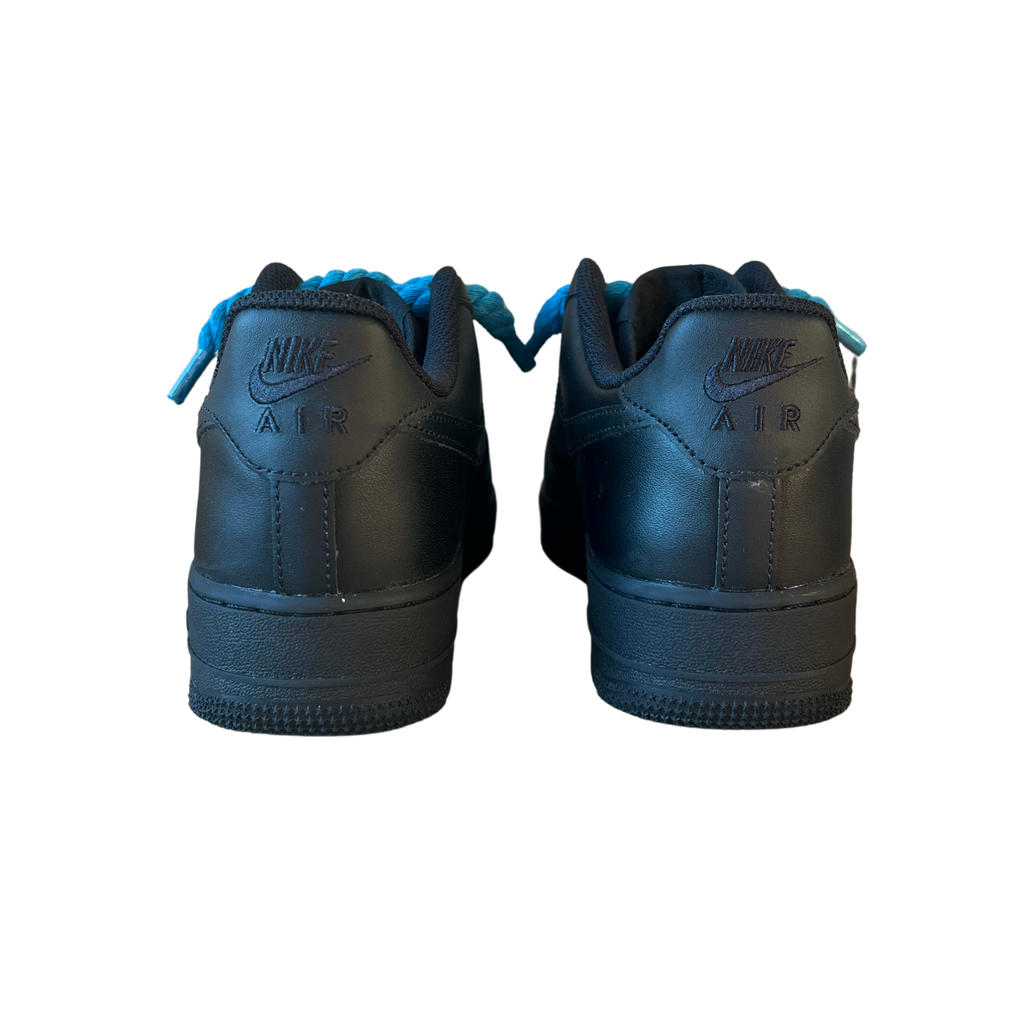 Nike Air Force 1 Black Rope Lace Blue Hátulnézet