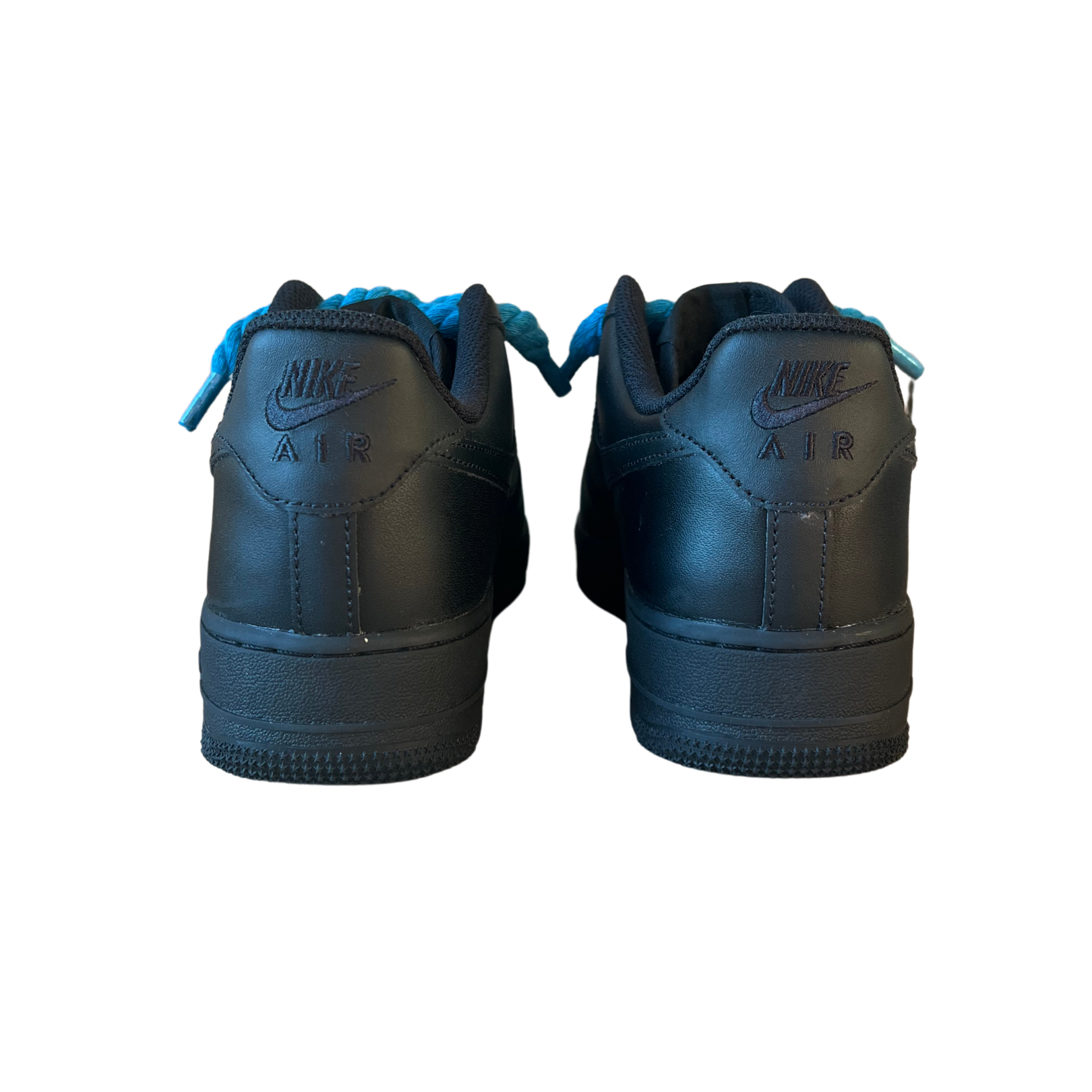 Nike Air Force 1 Black Rope Lace Blue Hátulnézet
