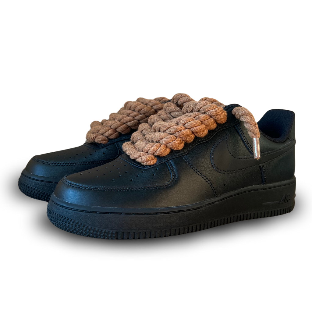 Nike Air Force 1 Black Rope Lace Brown Csanadsoles