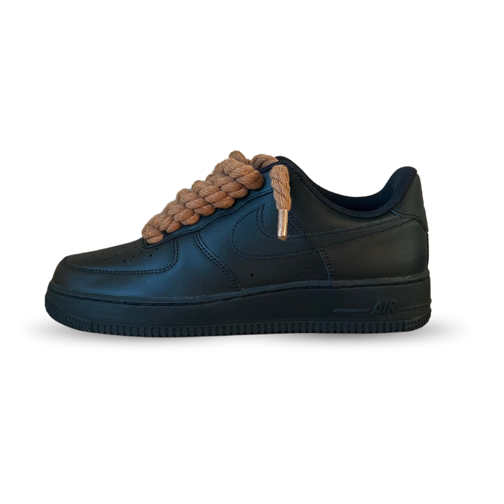 Nike Air Force 1 Black Rope Lace Brown Oldalnézet