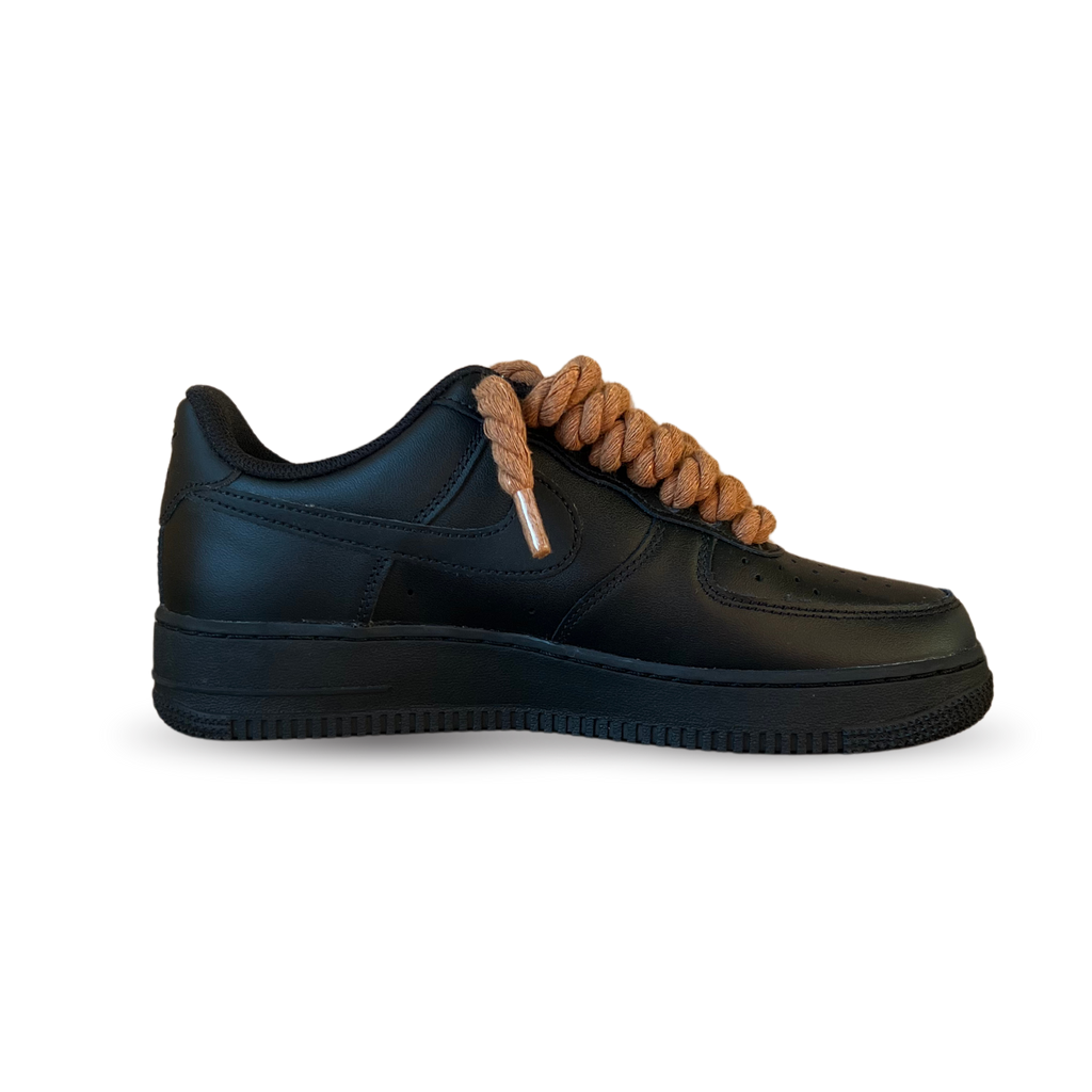 Nike Air Force 1 Black Rope Lace Brown Belső oldalnézet