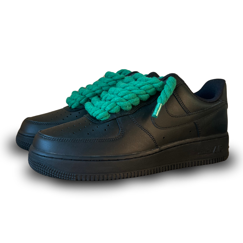 Nike Air Force 1 Black Rope Lace Green Csanadsoles