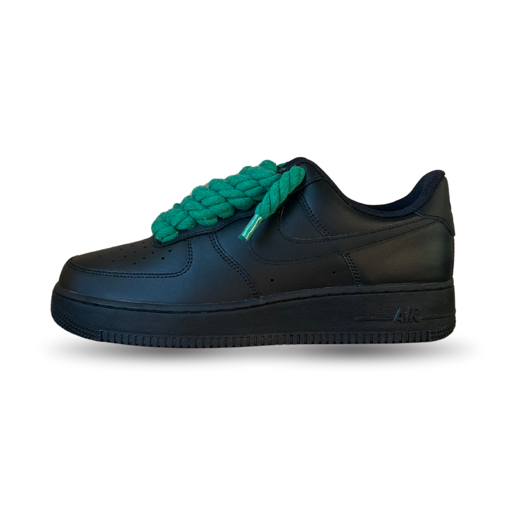 Nike Air Force 1 Black Rope Lace Green Oldalnézet