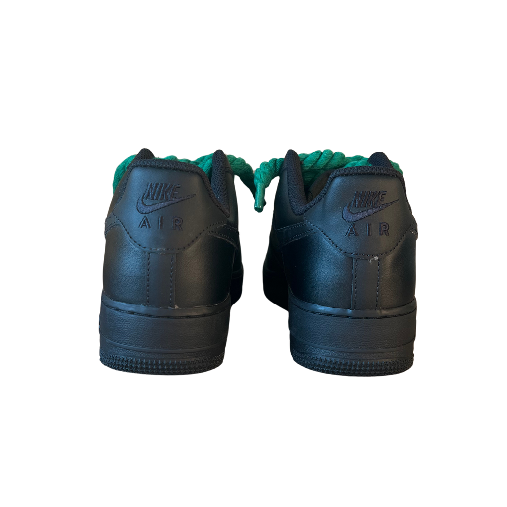 Nike Air Force 1 Black Rope Lace Green Hátulnézet