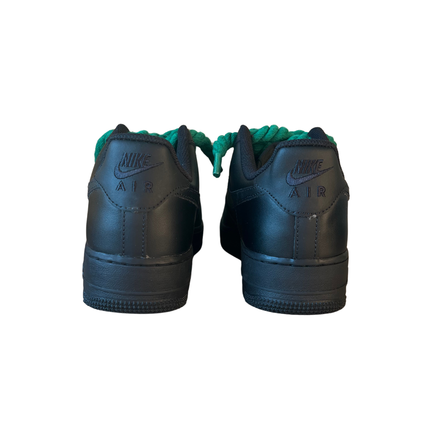Nike Air Force 1 Black Rope Lace Green Hátulnézet