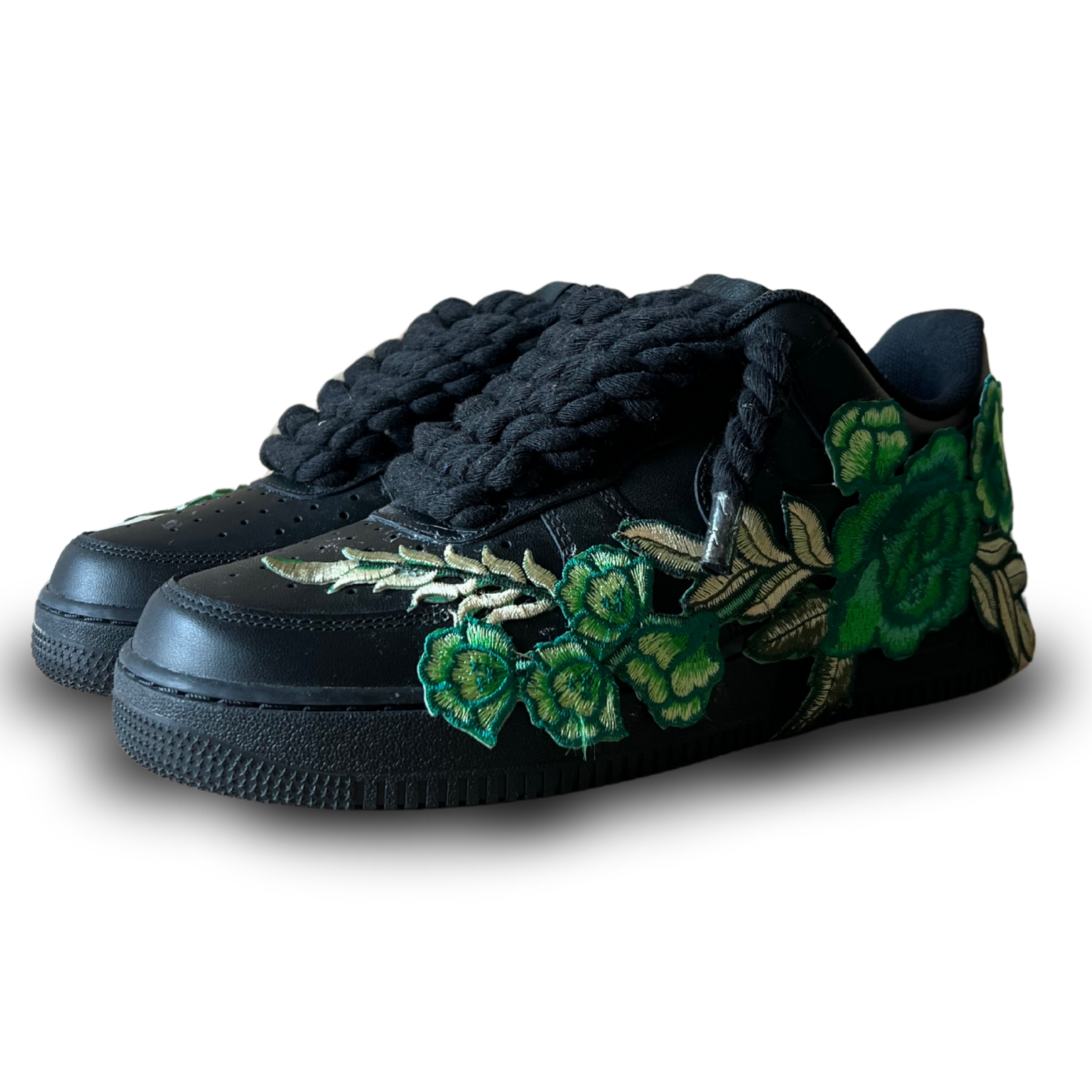 black air force 1 with roses