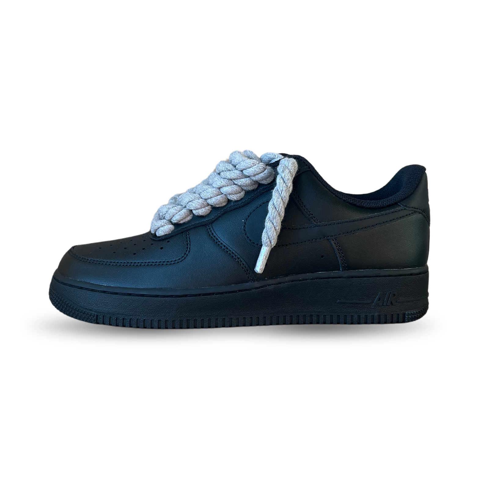 Nike Air Force 1 Black Rope Lace Grey Oldalnézet