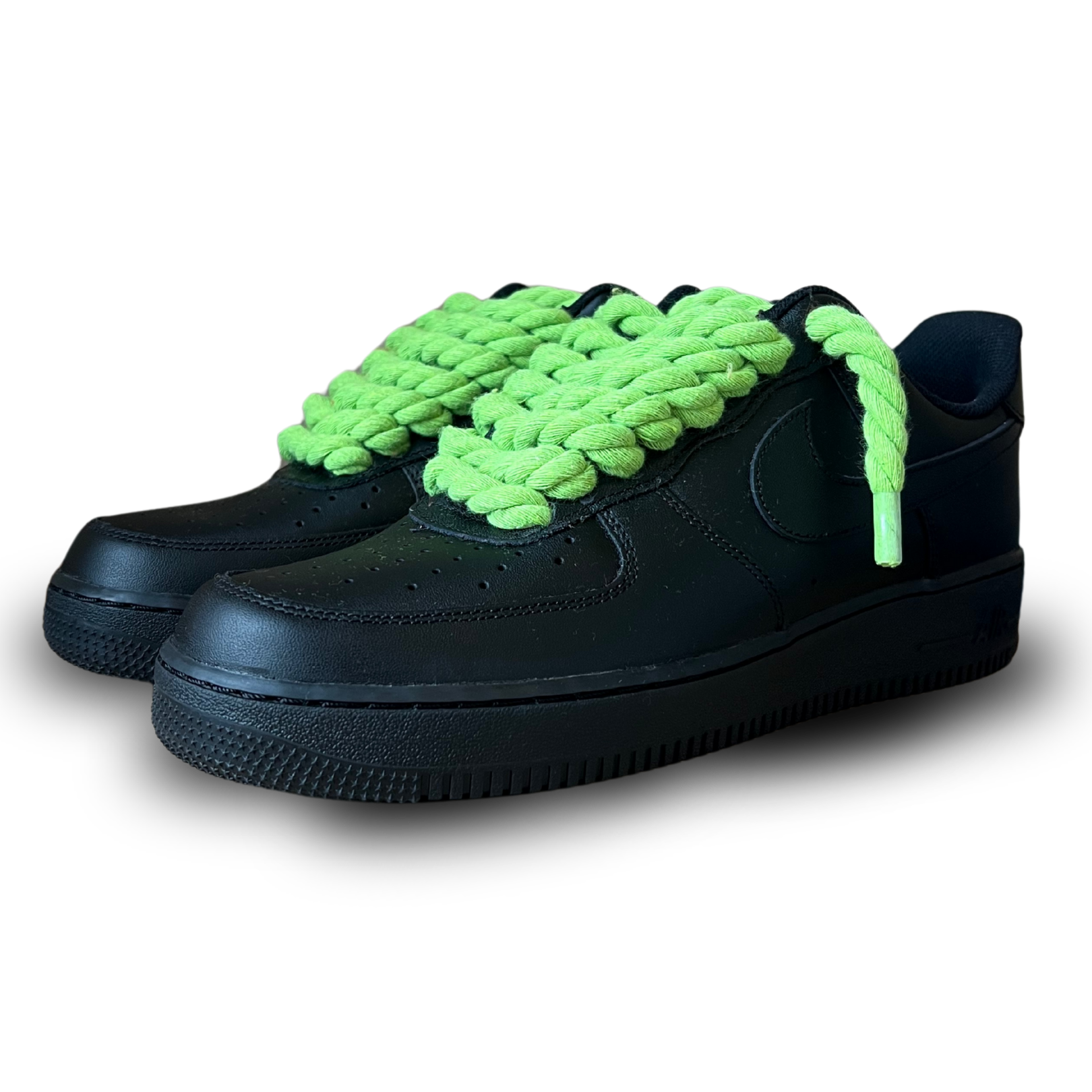 Nike Air Force 1 Black Rope Lace Neon Csanadsoles