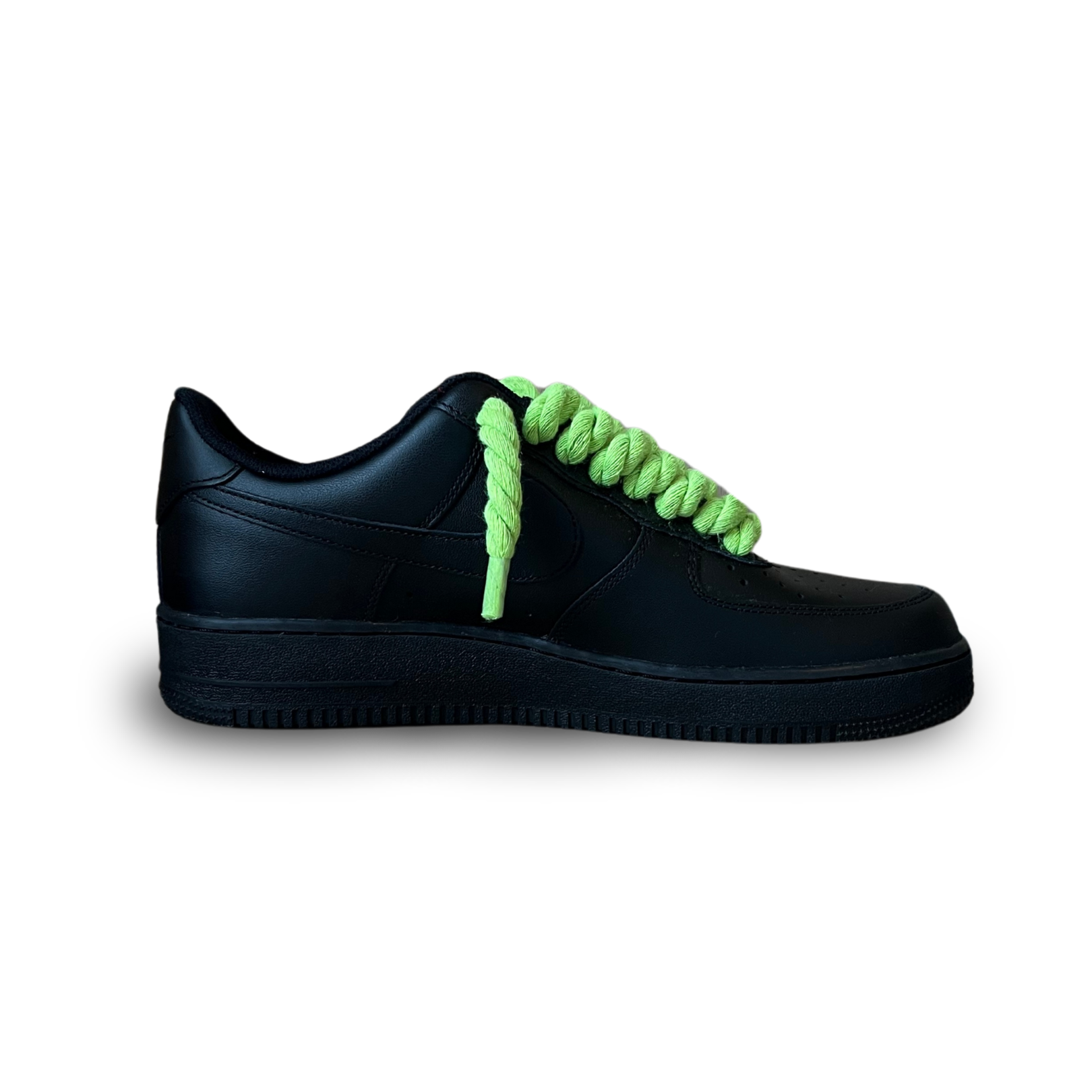 Nike Air Force 1 Black Rope Lace Neon Belső oldalnézet