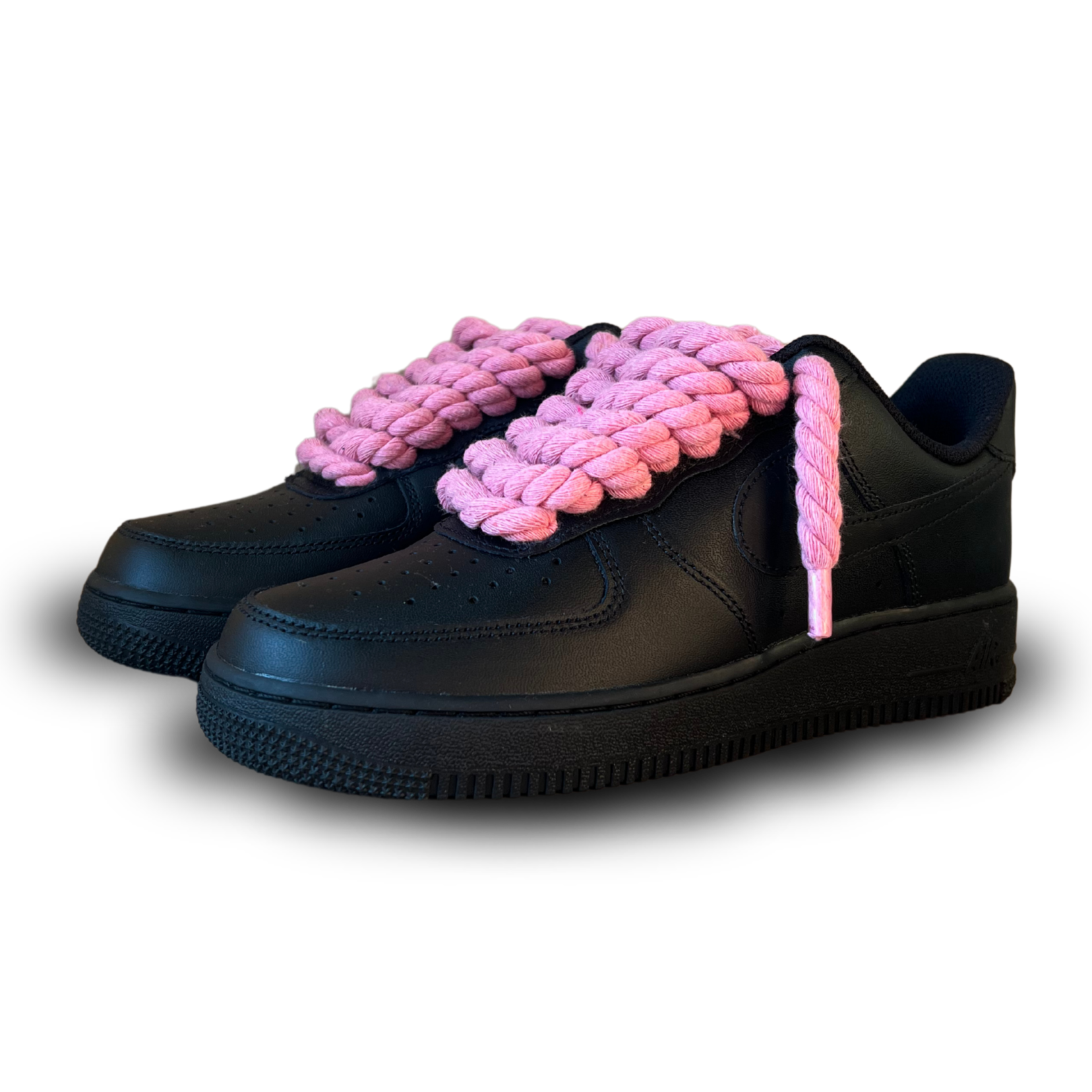 Nike Air Force 1 Black Rope Lace Pink Csanadsoles