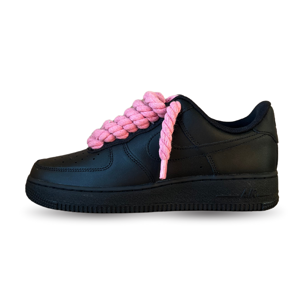Nike Air Force 1 Black Rope Lace Pink Oldalnézet
