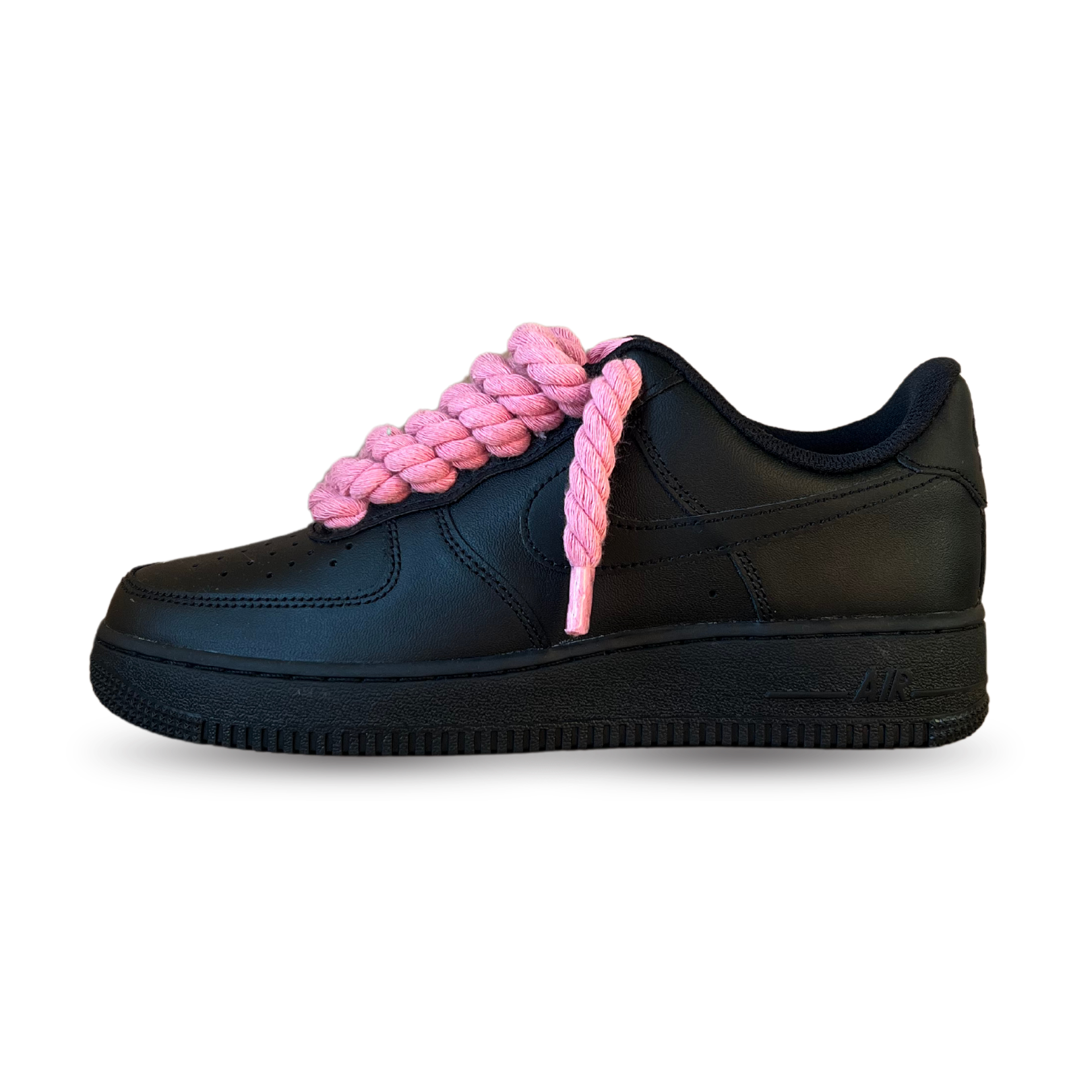 Nike Air Force 1 Black Rope Lace Pink Oldalnézet