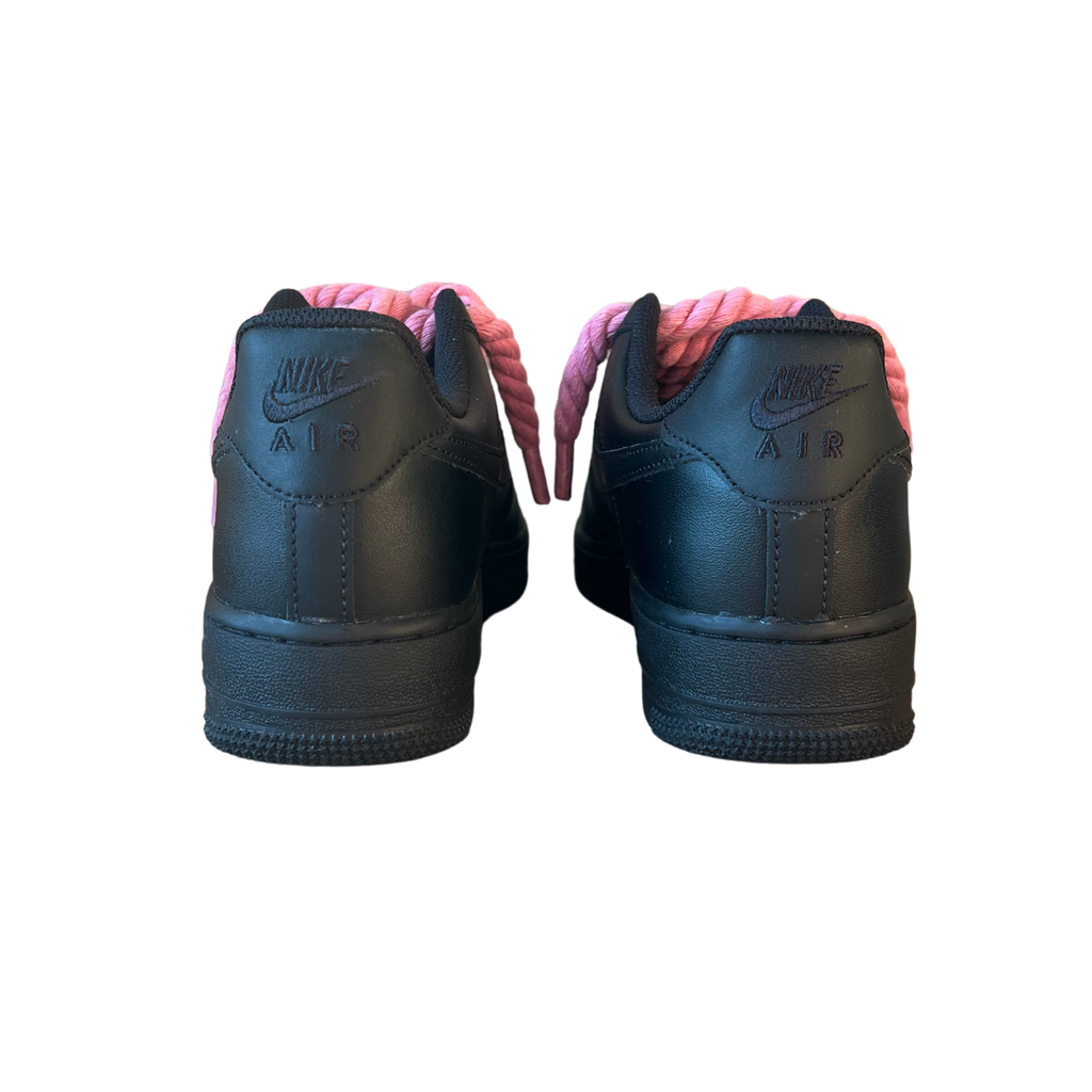 Nike Air Force 1 Black Rope Lace Pink Hátulnézet