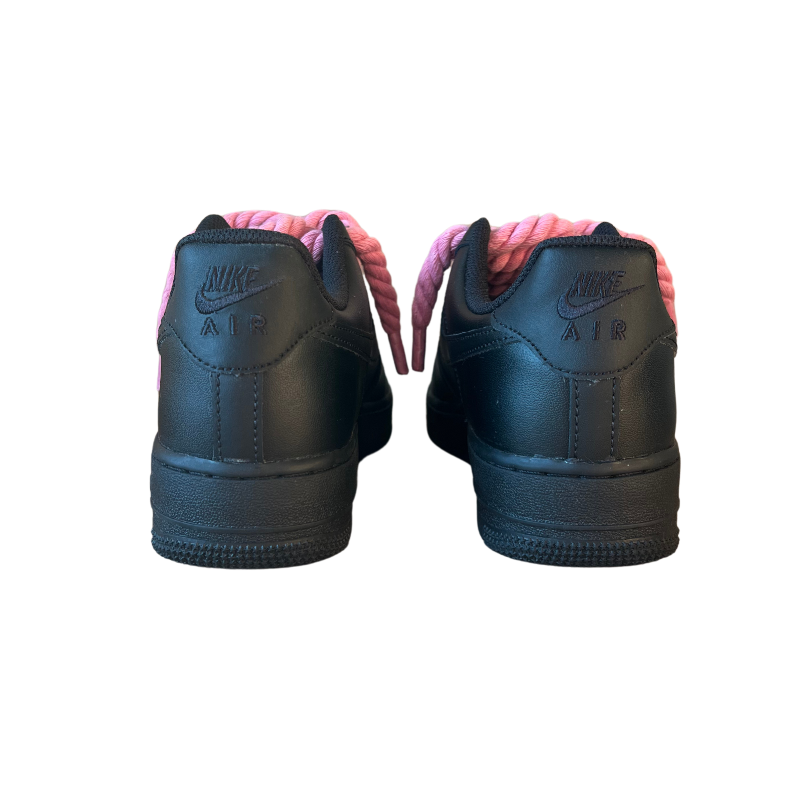Nike Air Force 1 Black Rope Lace Pink Hátulnézet