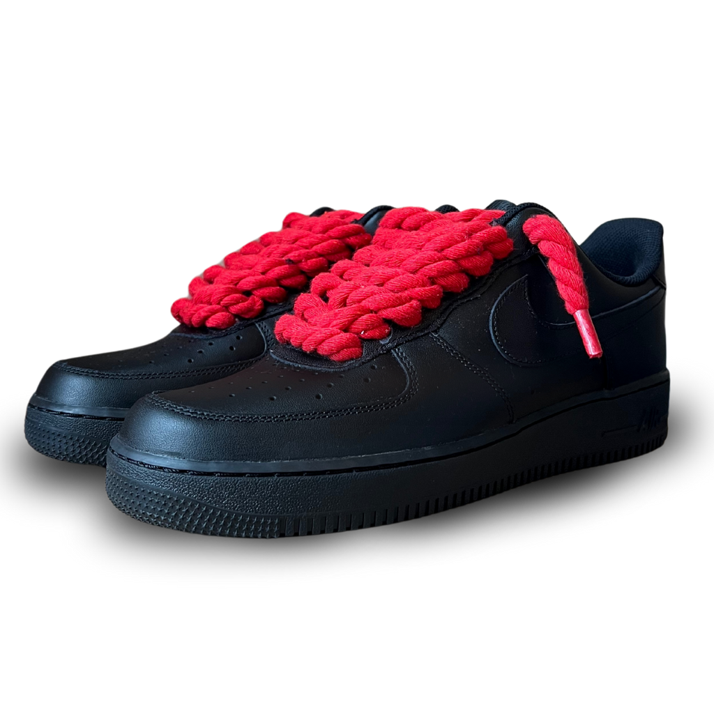 Nike Air Force 1 Black Rope Lace Red Csanadsoles