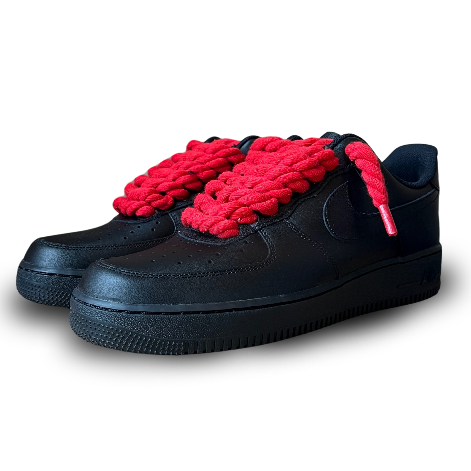 Nike Air Force 1 Black Rope Lace Red Csanadsoles
