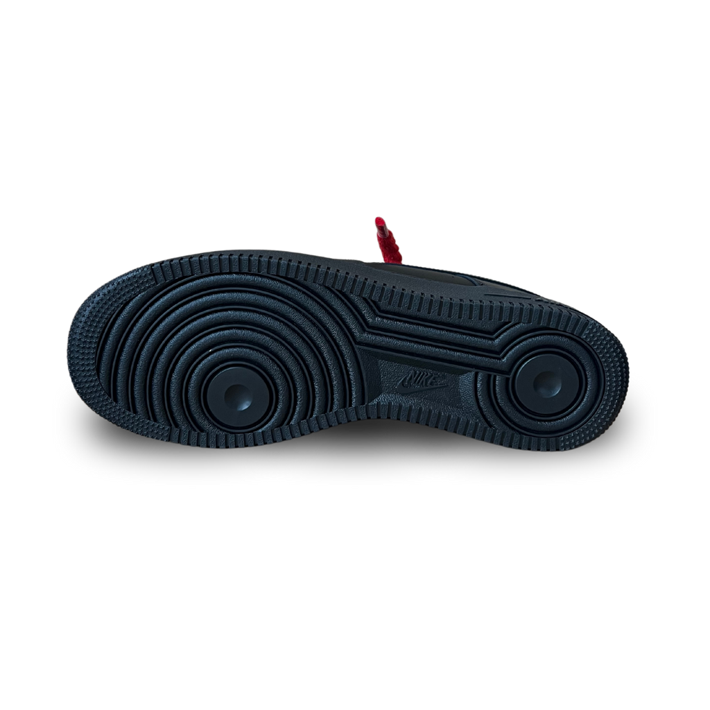 Nike Air Force 1 Black Rope Lace Red Talp