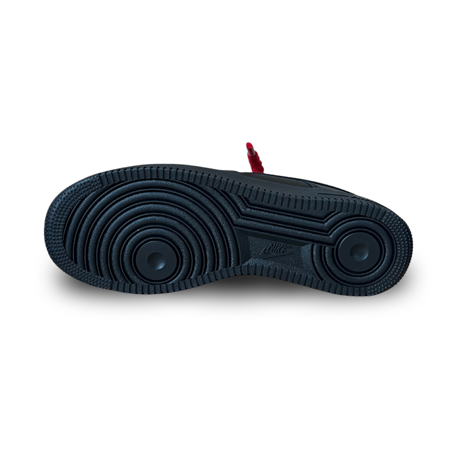 Nike Air Force 1 Black Rope Lace Red Talp