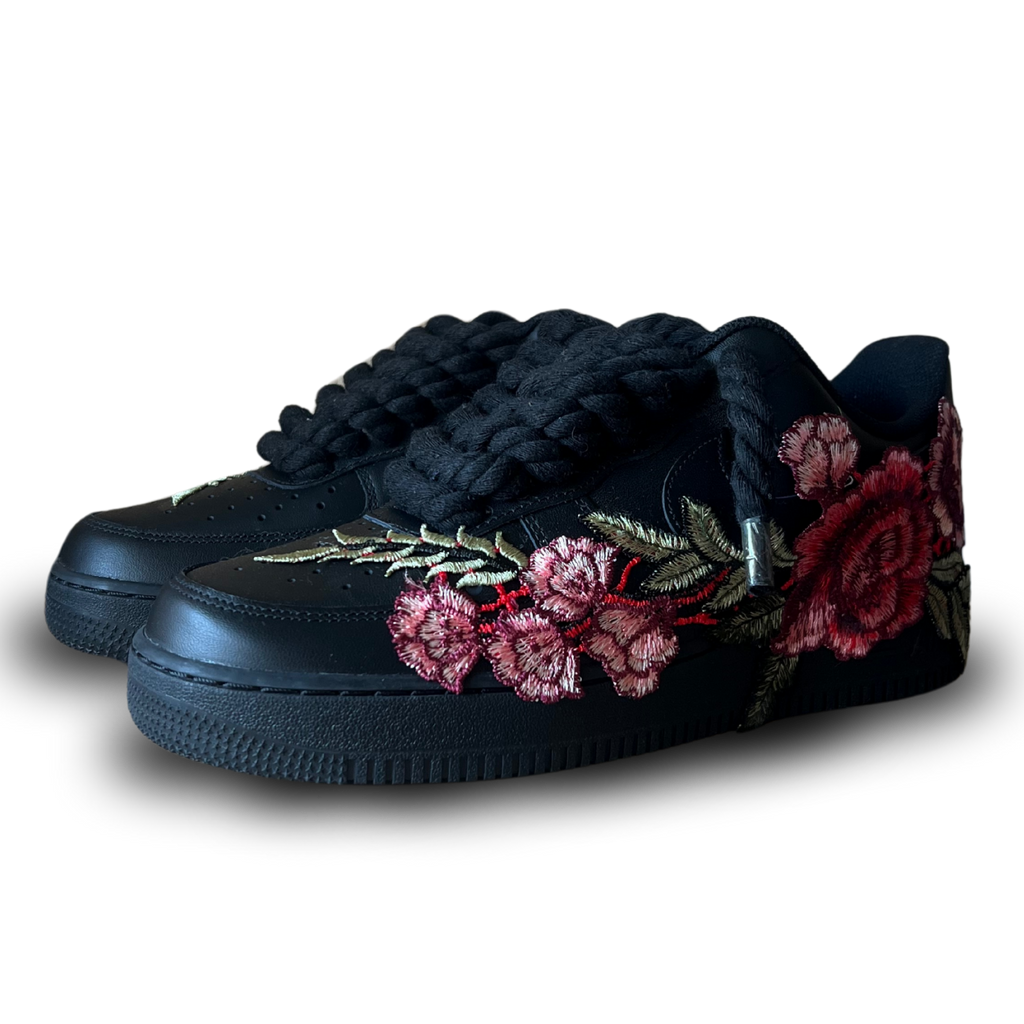 Nike Air Force 1 Black Rope Lace Rose Csanadsoles