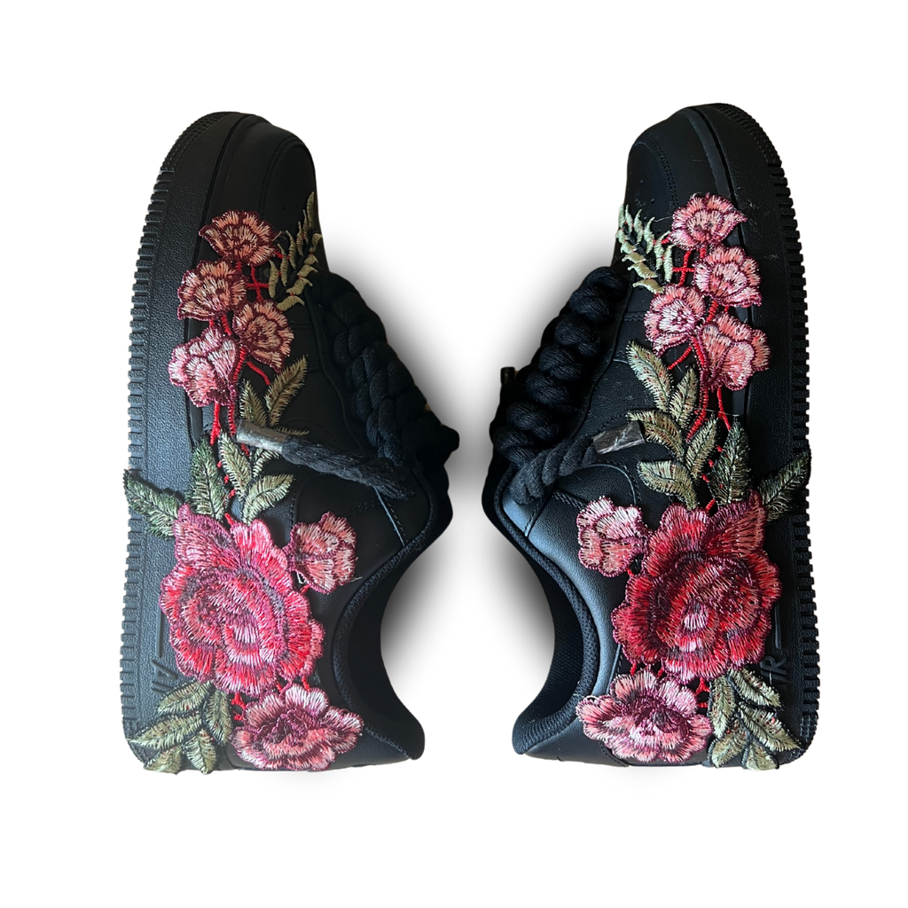 Nike Air Force 1 Black Rope Lace Rose Rózsanézet