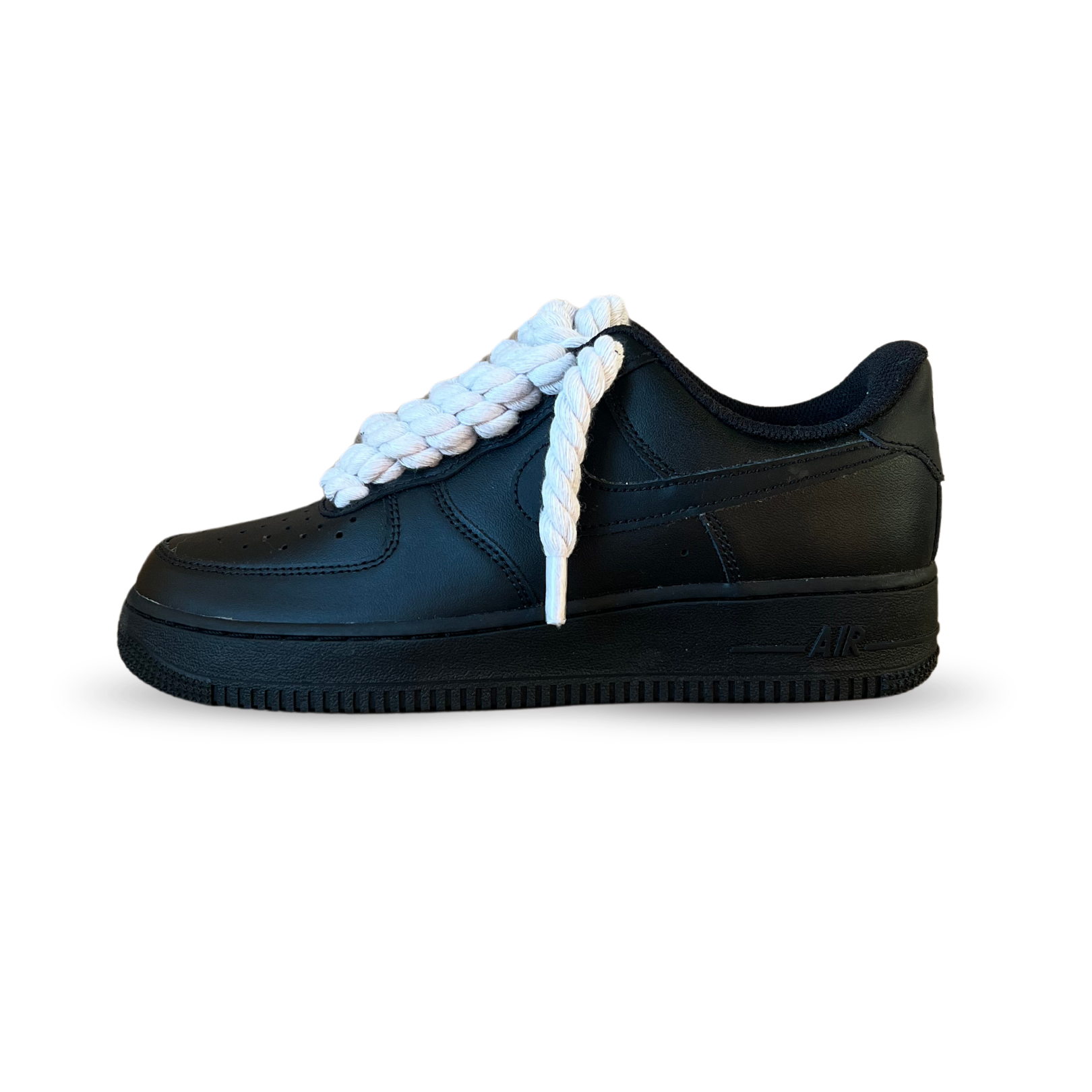 Nike Air Force 1 Black Rope Lace White Oldalnézet