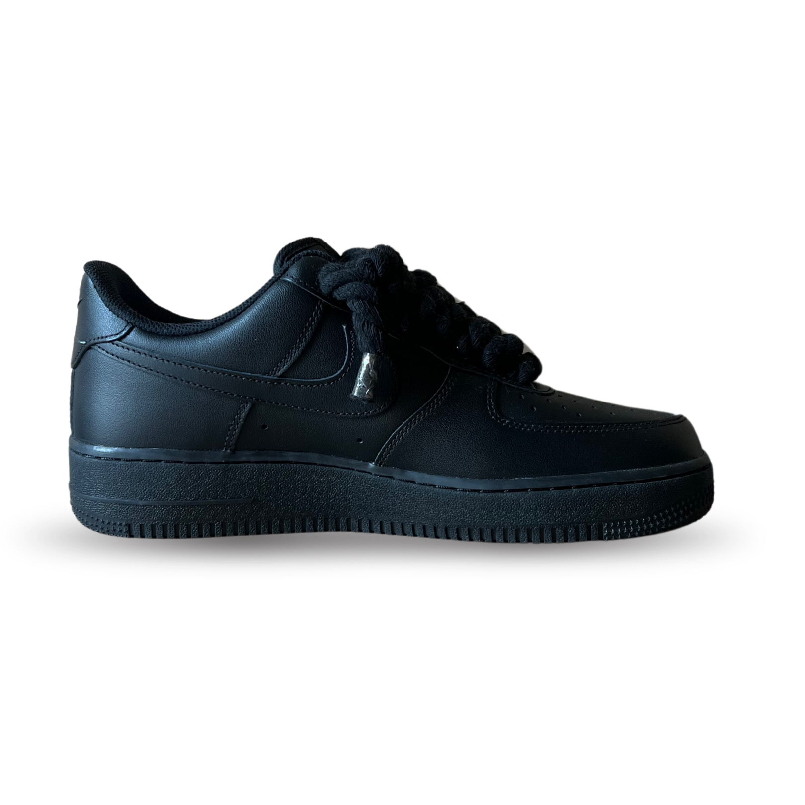 Nike Air Force 1 Black Rope Lace Yellow Rose Belső oldalnézet