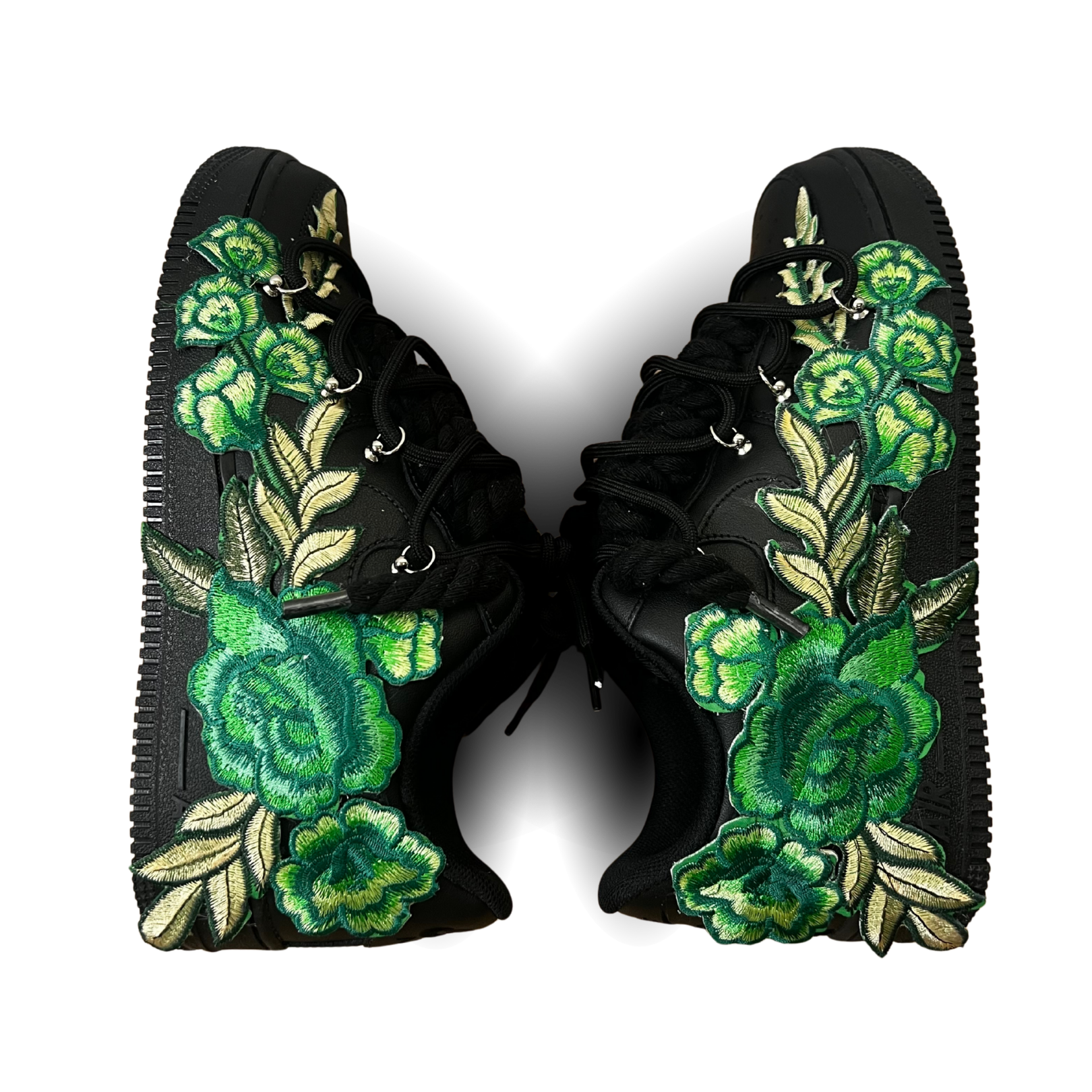 Nike Air Force 1 Black Rose Green Laced Up Rózsanézet
