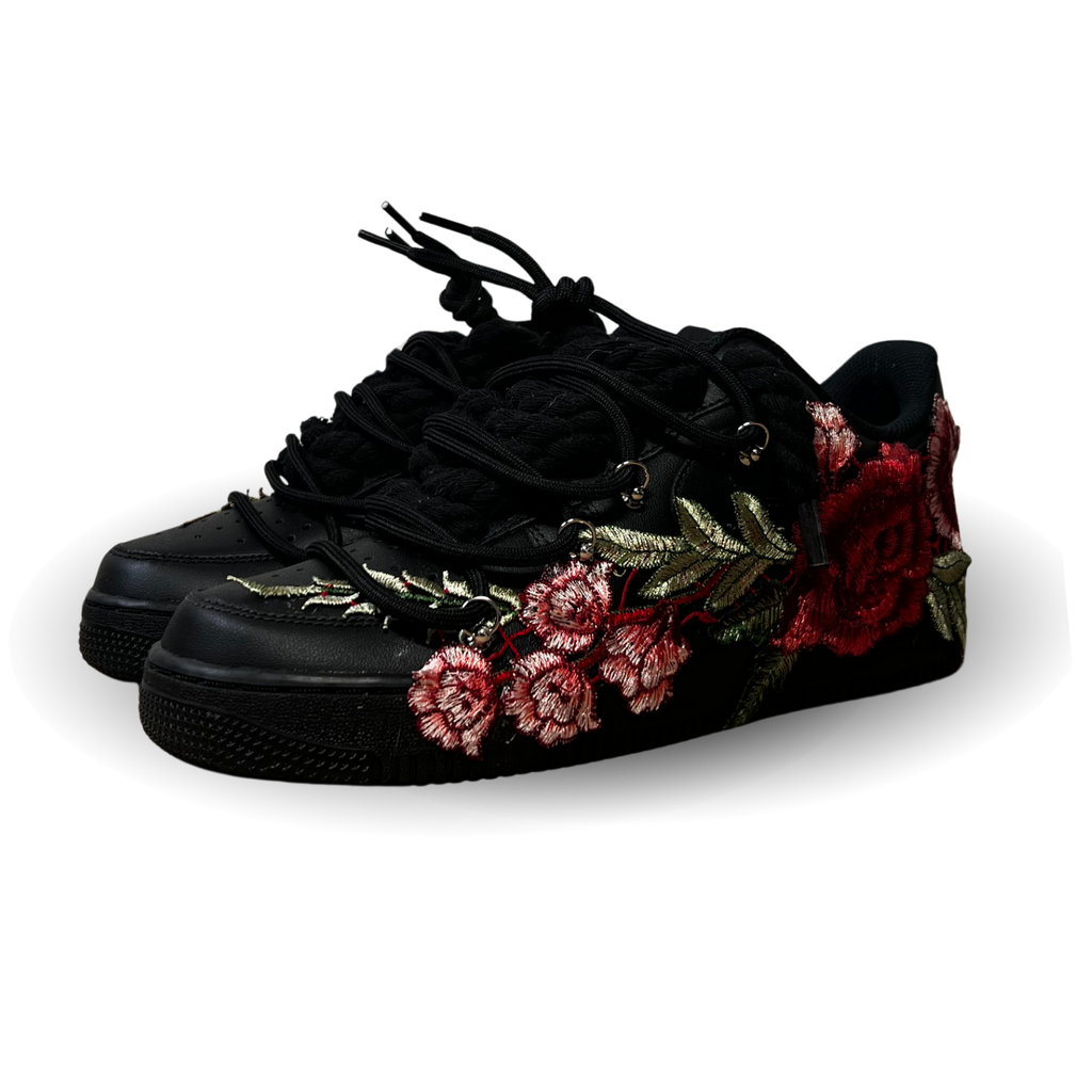 Nike Air Force 1 Black Rose Red Laced Up Csanadsoles