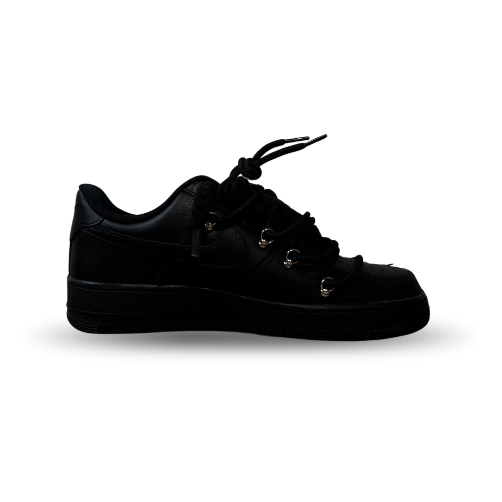 Nike Air Force 1 Black Rose Red Laced Up Belső oldalnézet