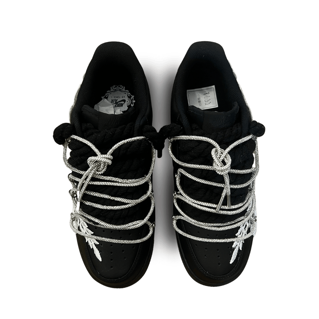 Nike Air Force 1 Black Rose White Diamond Felülnézet