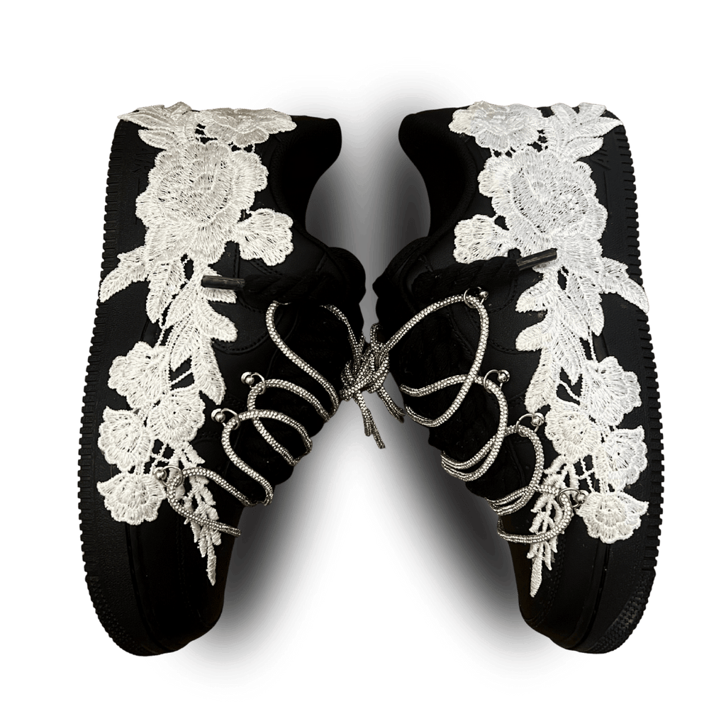 Nike Air Force 1 Black Rose White Diamond rosenézet
